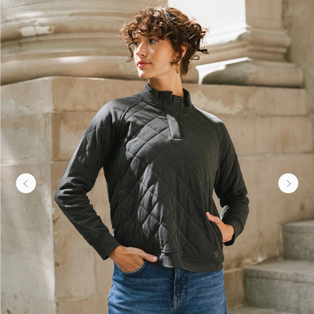 Cozy Earth Bamboo quilted snap pullover S